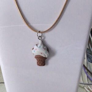 VANILLA SPRINKLE ICE CREAM CONE Medallion Necklace!